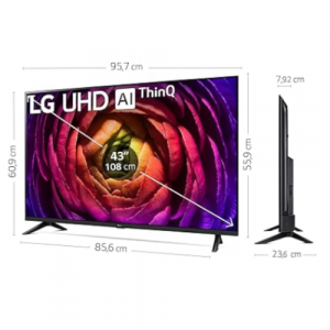 LG – 43″, 4K UHD, Smart TV, webOS23, S. 73, Procesador Alta Potencia, Alexa/Google Assistant